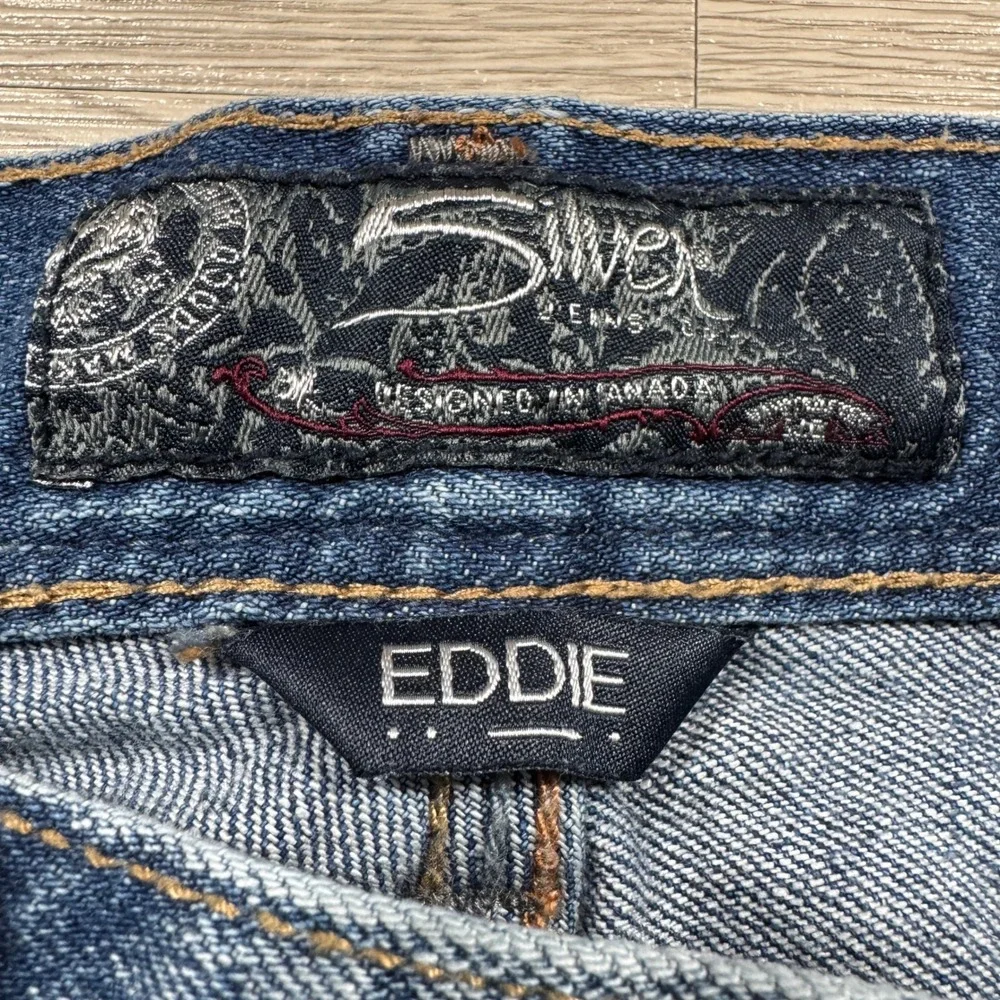 Silver Jeans Co Men Eddie Relaxed Straight‎ Leg Medium Wash Distressed 34x34